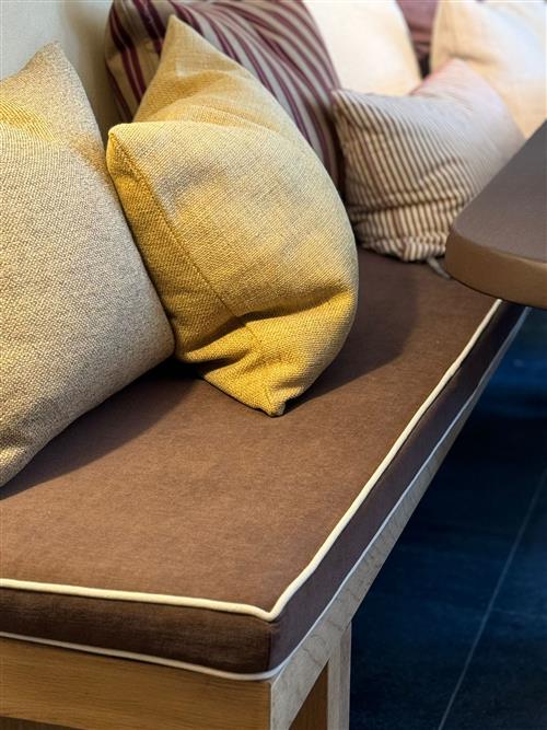 pillows and bench